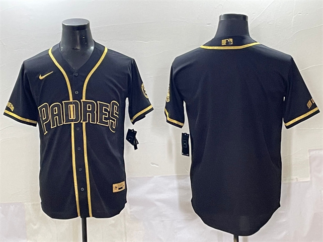 Men's San Diego Padres Blank Black/Gold Stitched Baseball Jersey Men's San Diego Padres Blank Black/Gold Stitched Baseball Jersey